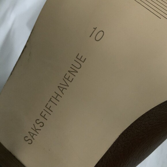 New Saks Fifth Avenue Leather Chelsea Point-toe Ankle Bootie Brown 10 - Picture 6 of 13